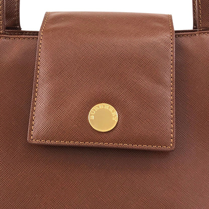 BURBERRY Flap Handbag Brown Vintage 3ex85e