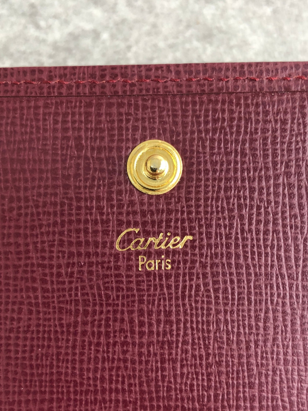 Cartier Logo Coin Purse Bordeaux Vintage 7pxaxi