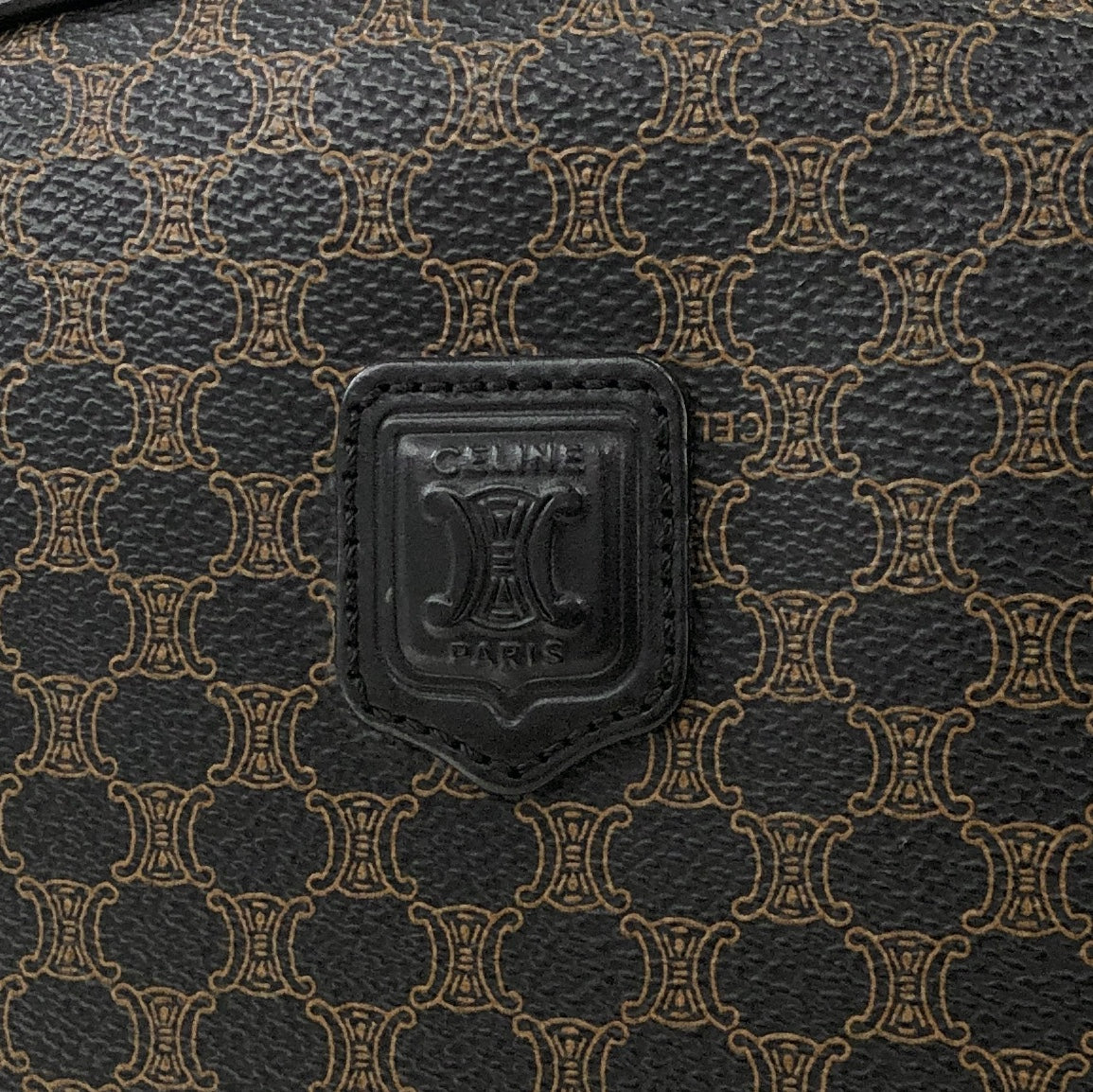 CELINE Macadam Blason Half Round Handbag Black Vintage e86ra4
