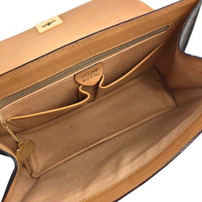CELINE Macadam Gancini  PVC Leather Handbag Brown Vintage  2js7t4