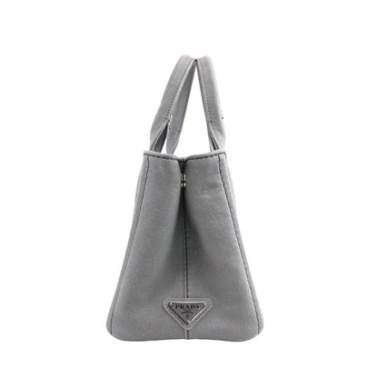 PRADA Canapa Two-way Handbag Shoulder bag Gray Vintage eyughm