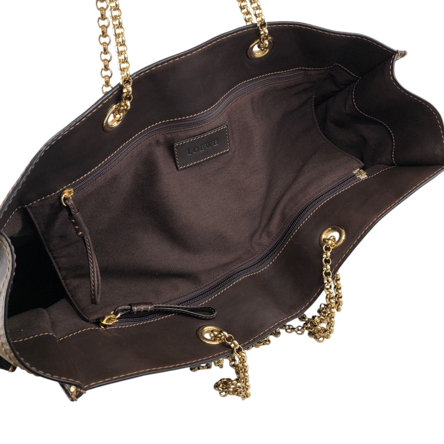 LOEWE Logo Chain Totebag Brown Vintage xy3fjn