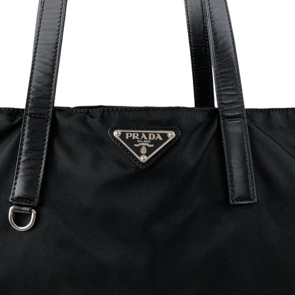 PRADA Tessuto Triangle Logo Totebag Black Vintage xp2biu