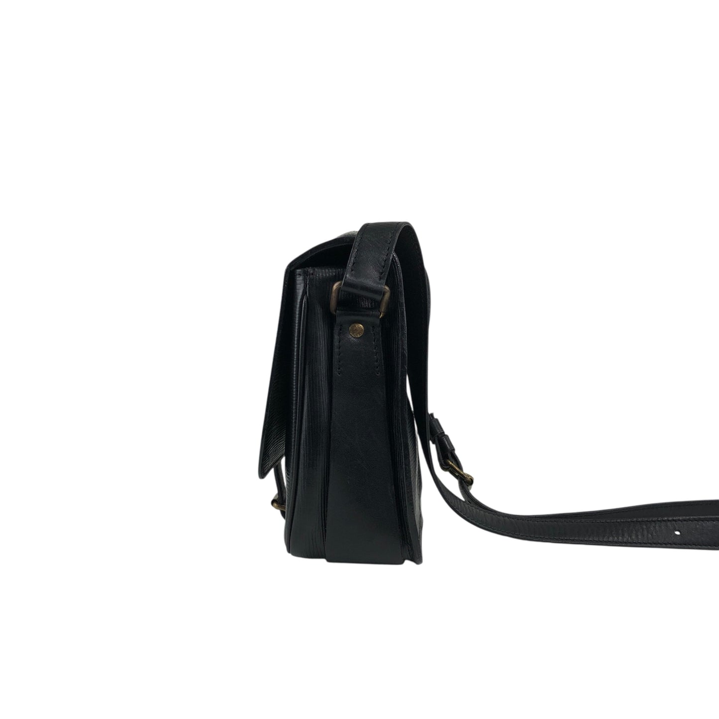 LOUIS VUITTON ルイヴィトン エピ  ショルダーバッグ ブラック LV レザー フロントバックル ipzw8h