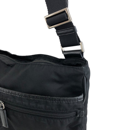 PRADA Tessuto Triangle logo Padlock Small Boston bag Handbag Black Vintage a5w87e