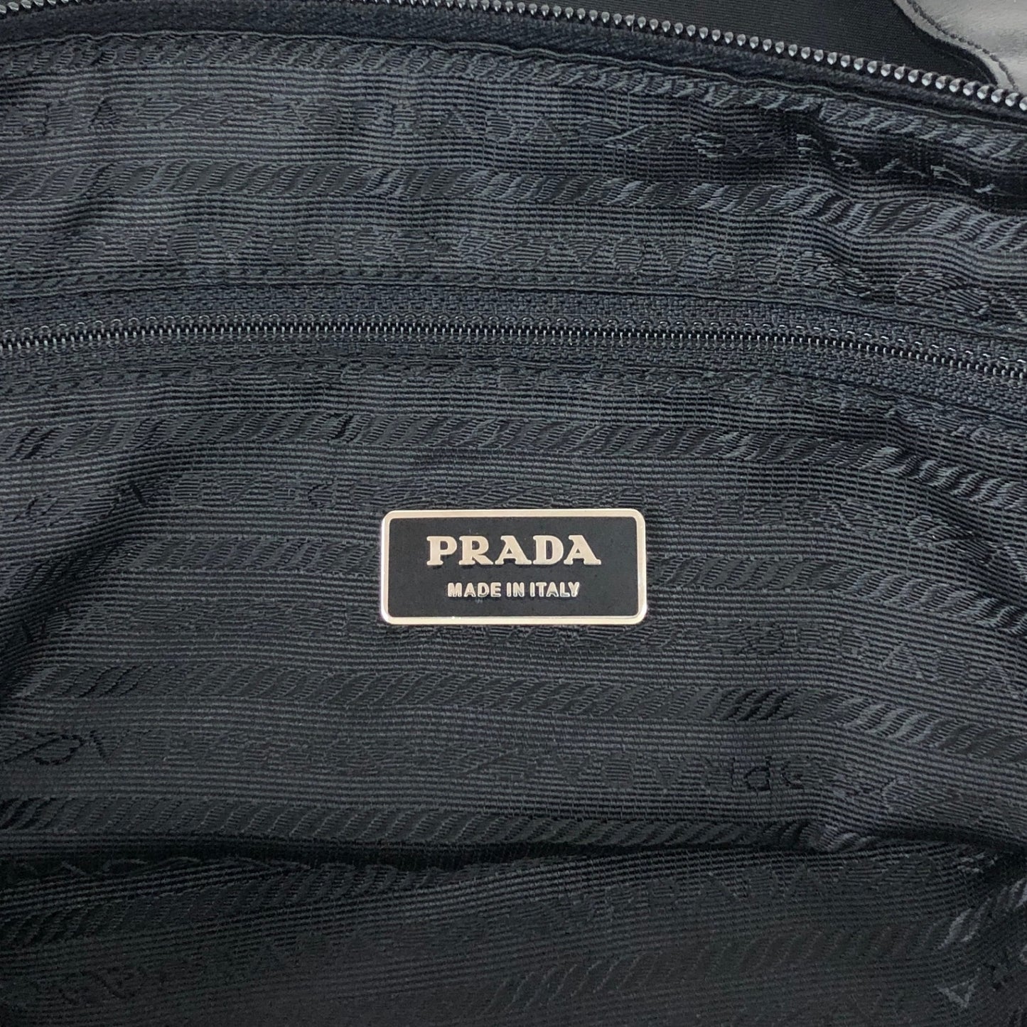 PRADA Tessuto Triangle Logo Handbag Totebag Black Vintage cxhrm8