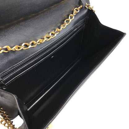 CELINE Triomphe Chain Shoulder bag Black Vintage fhwkwk