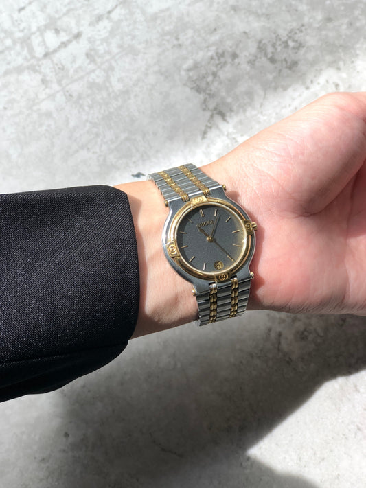 GUCCI Watch Silver×Gold 9000M Vintage xs8zww