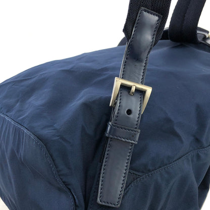 PRADA Triangle Logo Nylon Leather Backpack Navy Vintage 8jeijv