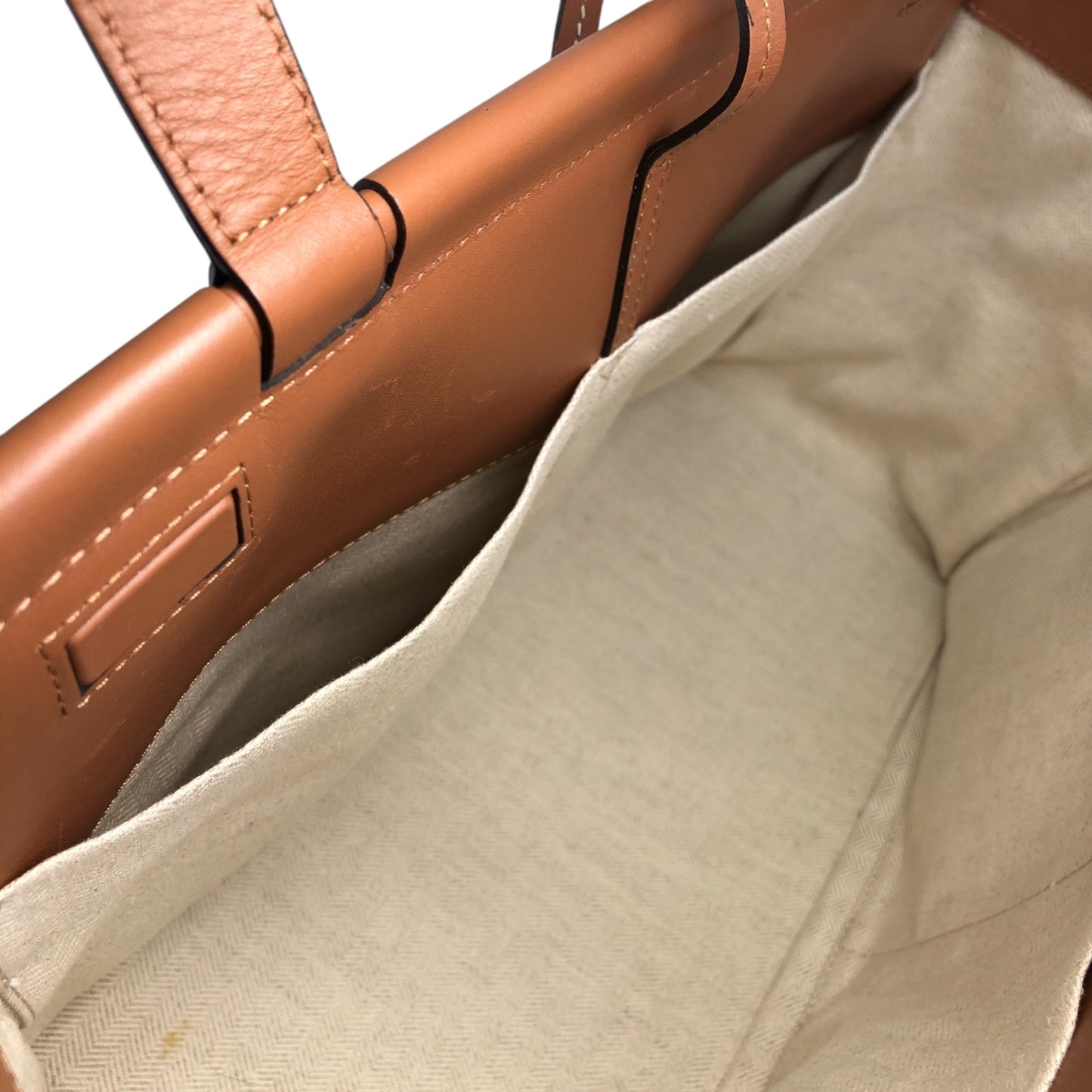 LOEWE Logo Handbag Totebag Beige×Brown Vintage 3yst46