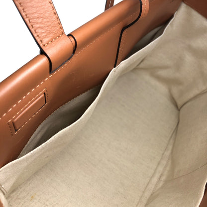 LOEWE Logo Handbag Totebag Beige×Brown Vintage 3yst46