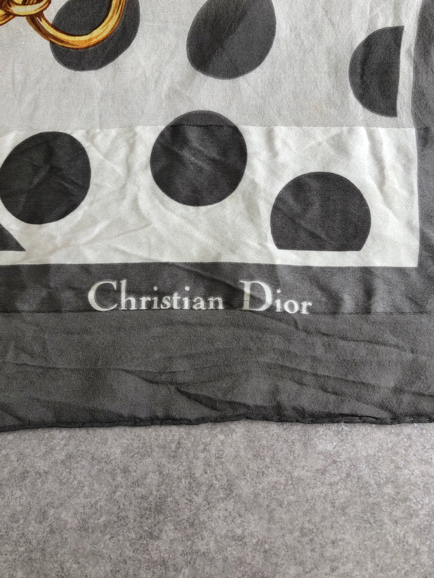 Christian Dior Scarf Silk Gray Vintage y8i6vb