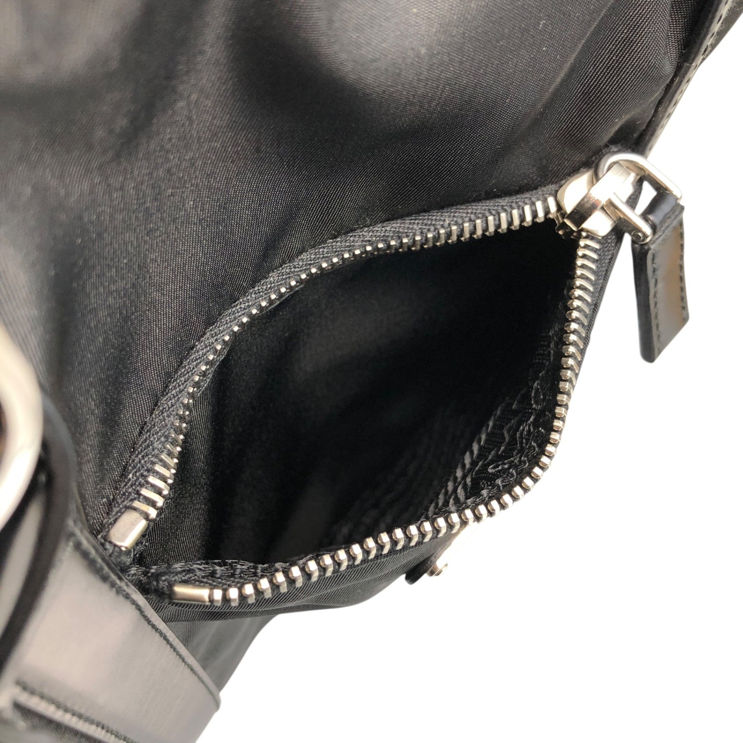 PRADA Tessuto Triangle Logo Handbag Black Vintage vgh2dk