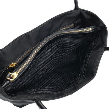 PRADA Tessuto Triangle Logo Totebag Black Vintage bsmm74