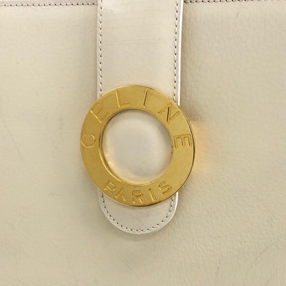 CELINE Circle Logo Shoulder bag White Vintage vxg2uf