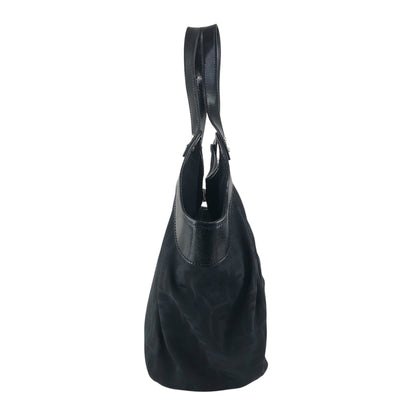 FENDI Zucca Front Buckle Handbag Black Vintage evvwep