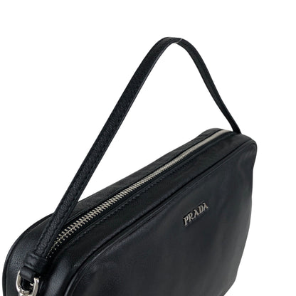 PRADA Logo Pouch Black Vintage e5kf4y