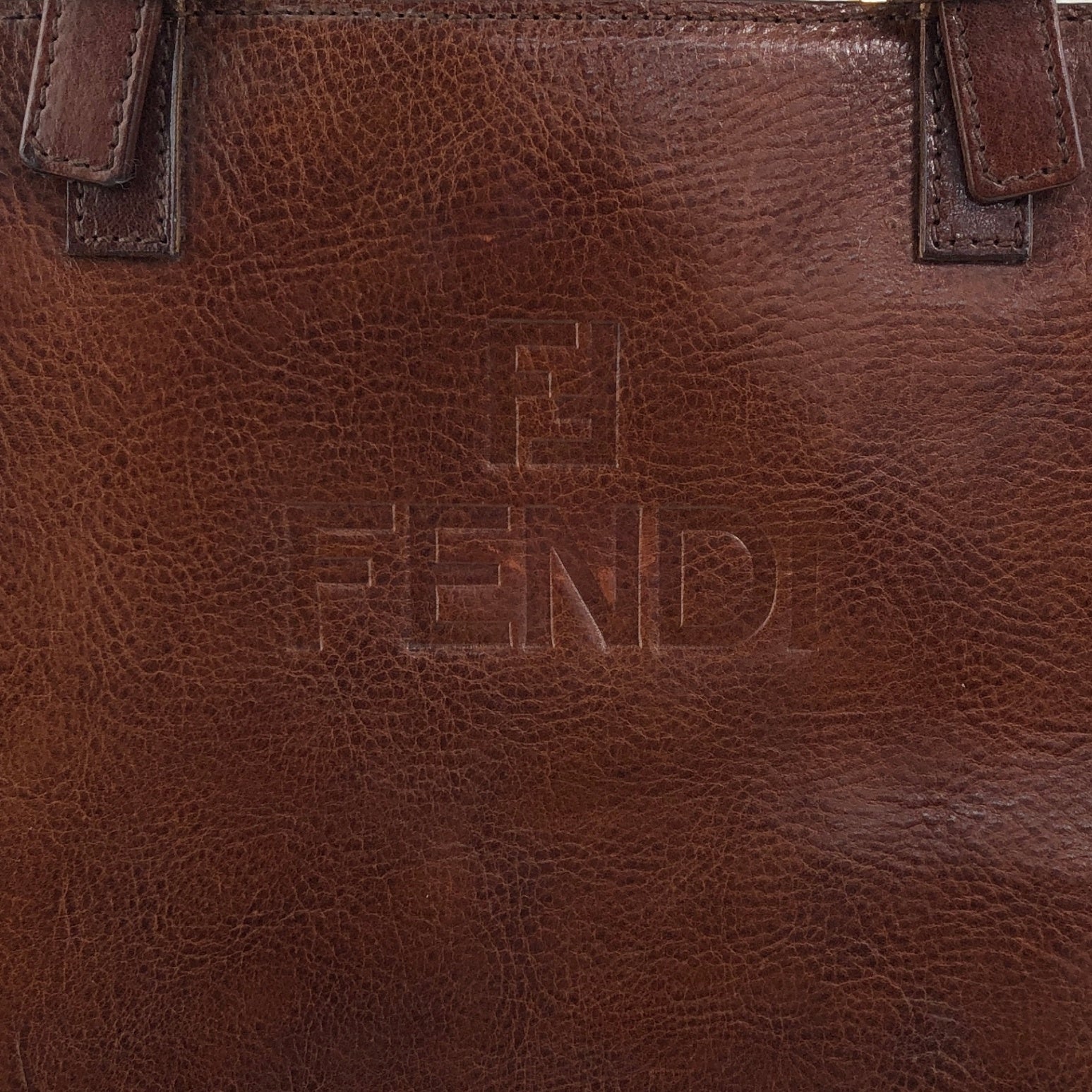 Fendi ボディバッグ ロゴプリント ブラウン Explore a Fendi Brown Zucchino Canvas Logo Shoulder Bag