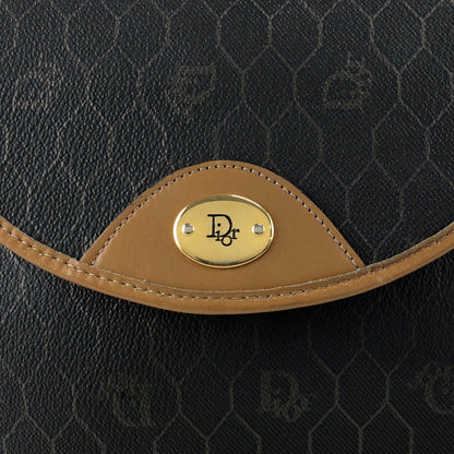 Christian Dior Honeycomb Pattern Logo Shoulder bag Black Vintage j8jdng
