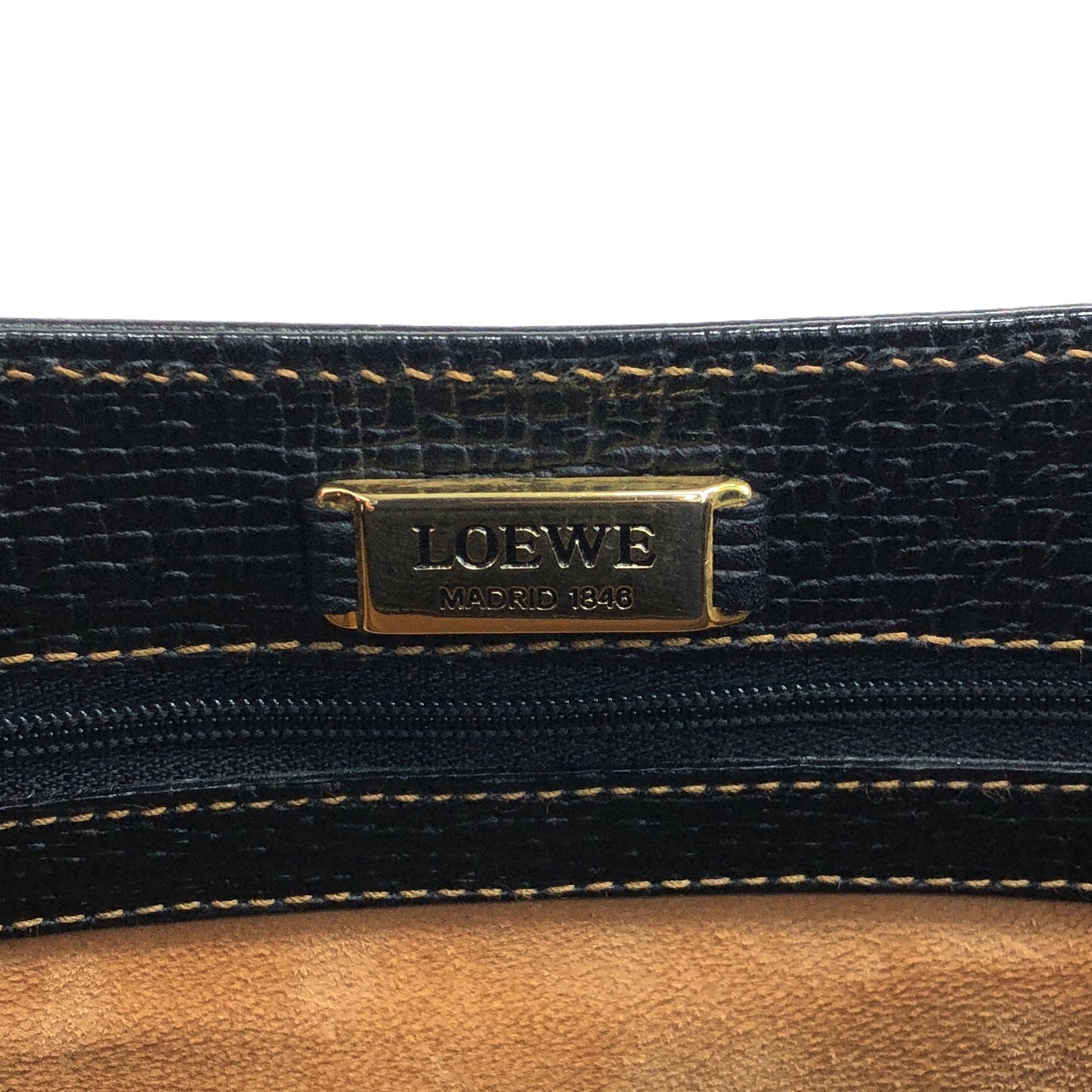 LOEWE Logo Shoulder bag Black Vintage 2g46pk