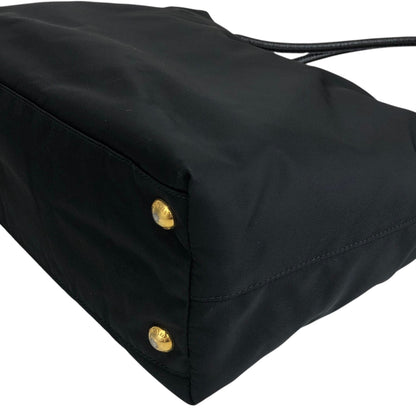 PRADA Tessuto Triangle Logo Totebag Black Vintage 2w8wct