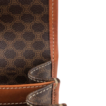 CELINE Macadam Gancini Shoulder bag Brown Vintage dkdrvy
