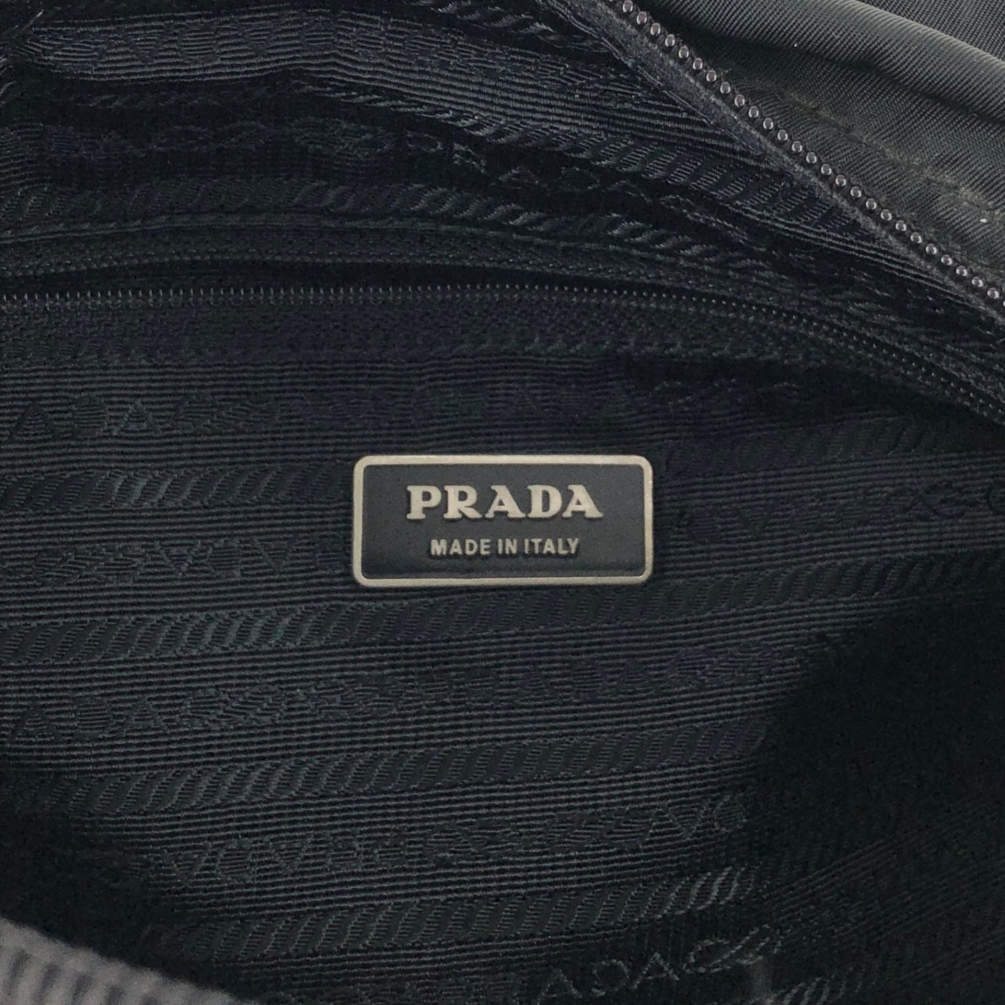 PRADA Tessuto Triangle Logo Shoulder bag Black Vintage xkated