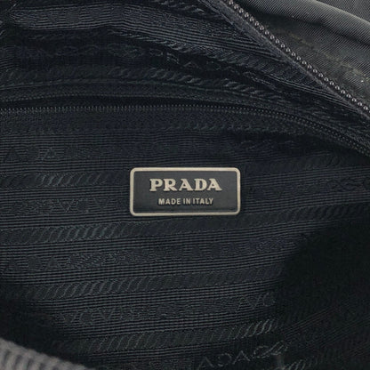 PRADA Tessuto Triangle Logo Shoulder bag Black Vintage xkated