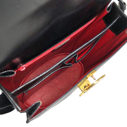 CELINE Circle Logo Shoulder bag Black Vintage kfiinf