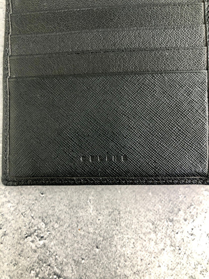 CELINE Macadam Blason Folded Wallet Black Vintage y827bx