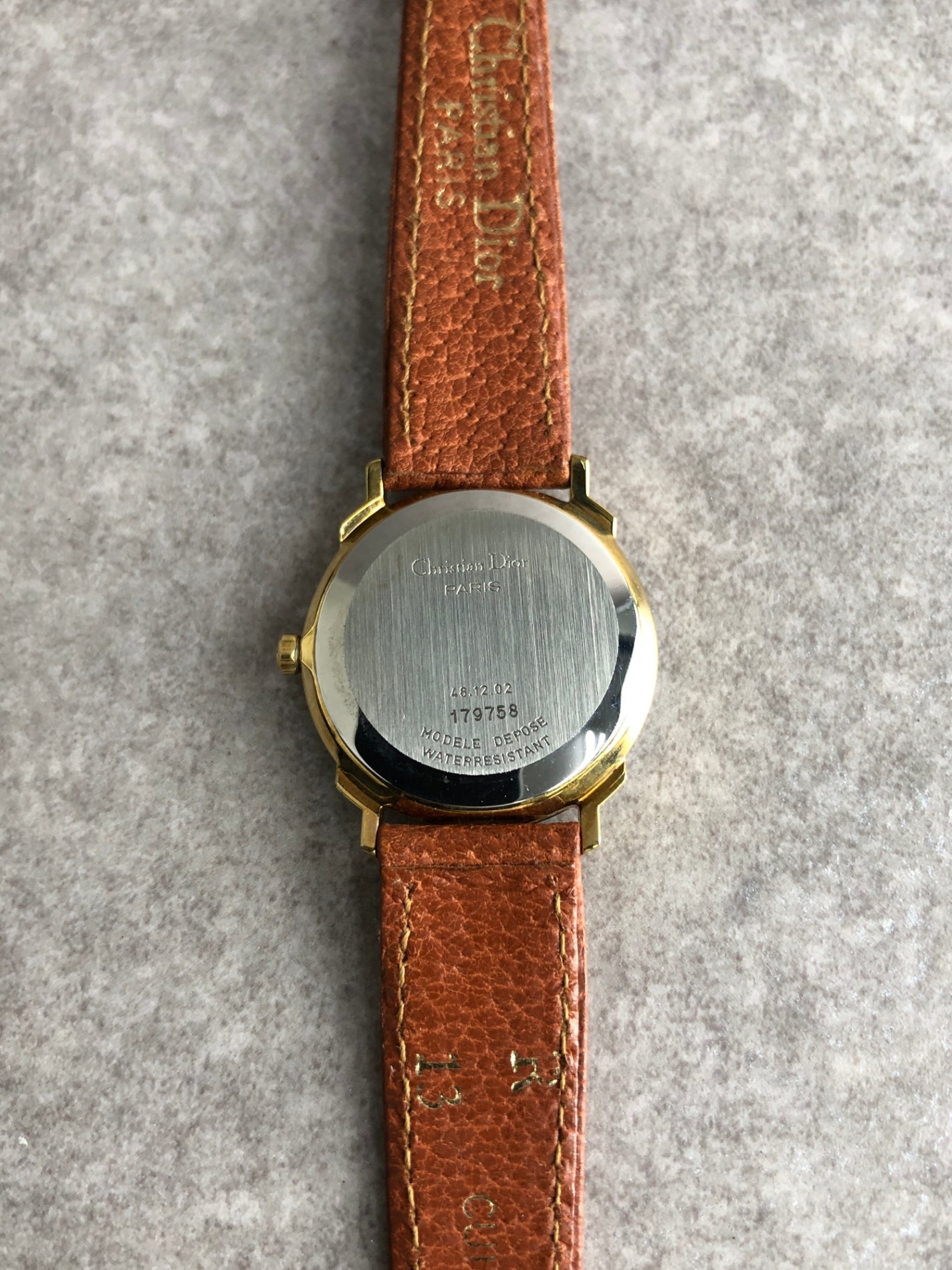 Christian Dior Quartz Watch Brown Vintage 6ytb8u