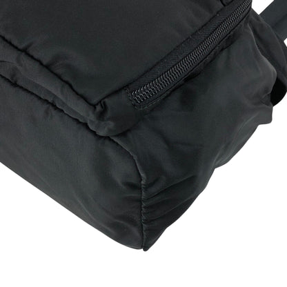 PRADA Tessuto Triangle Logo Front Buckle Backpack Black Vintage jmakxv