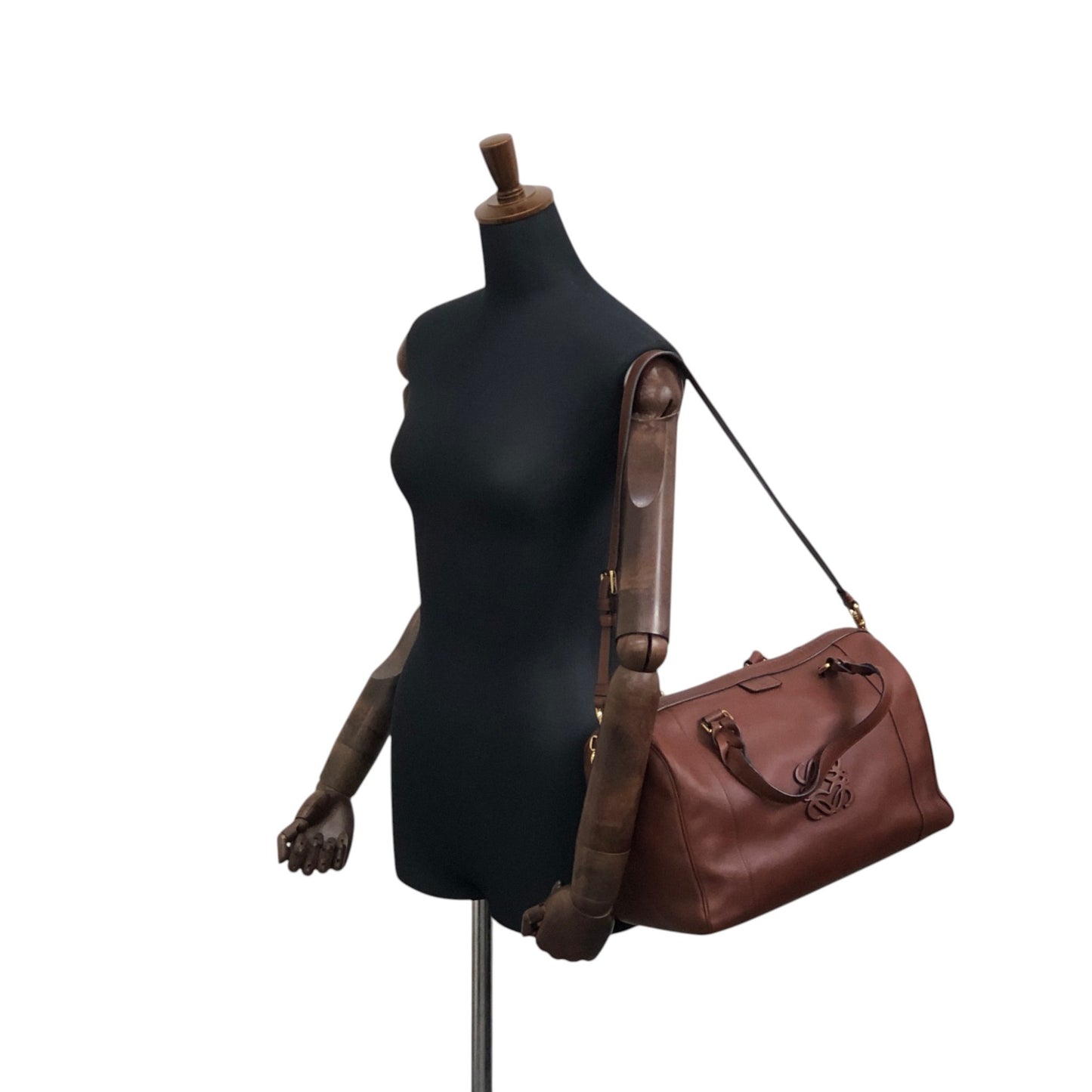 LOEWE Anagram Two-way Boston bag Shoulder bag Brown Vintage c288vn