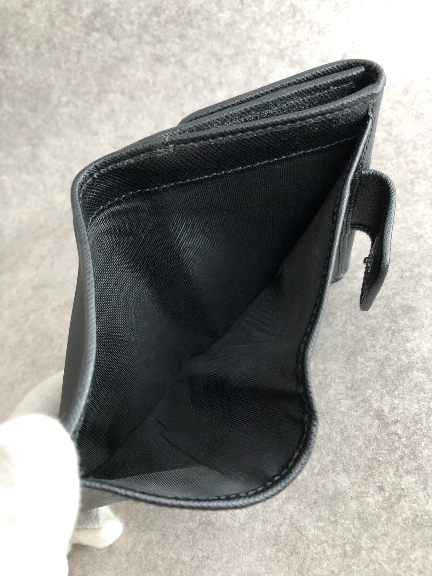 PRADA Tessuto Triangle Logo Folded Wallet Black Vintage bg5sit