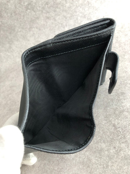 PRADA Tessuto Triangle Logo Folded Wallet Black Vintage bg5sit