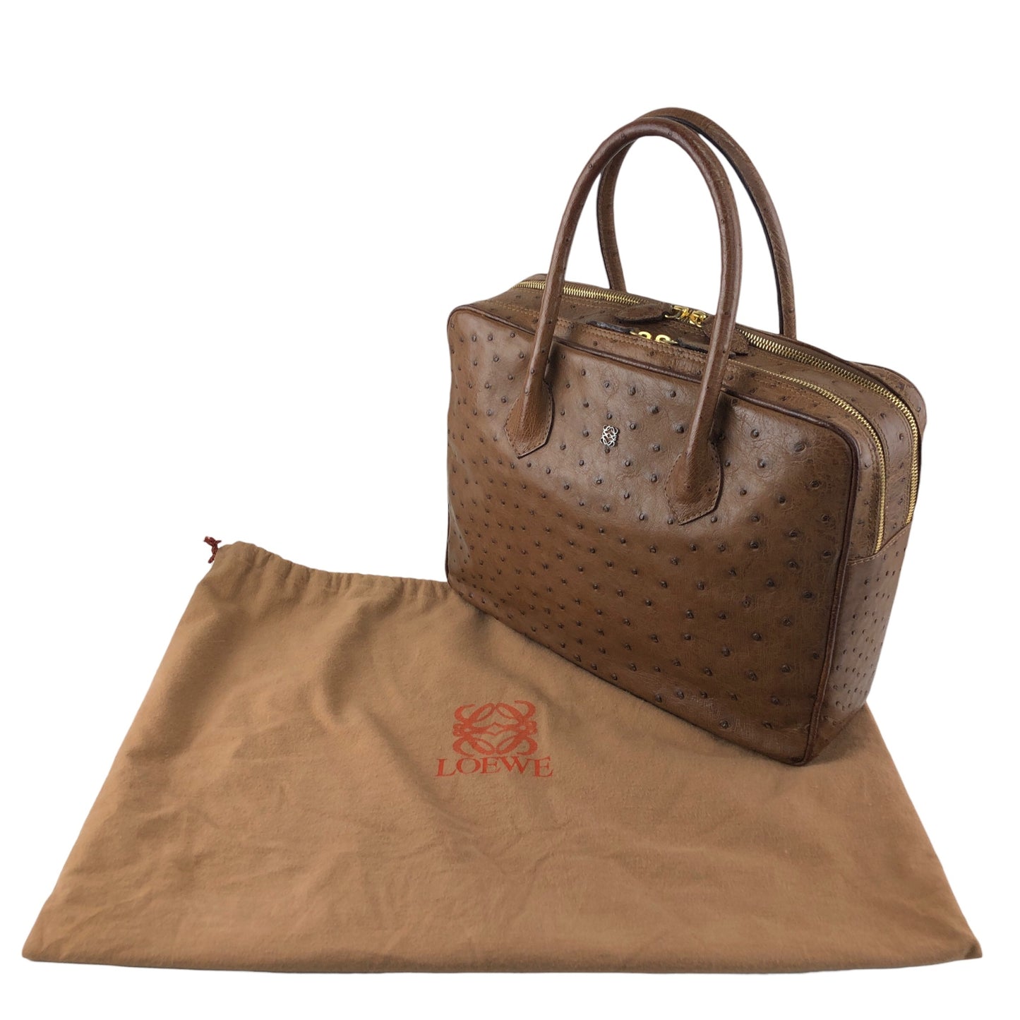 LOEWE Anagram Handbag Brown Vintage pztb8z