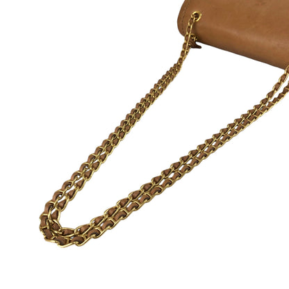 PRADA Logo Front Buckle Chain Shoulder bag Brown Vintage gkm4zp