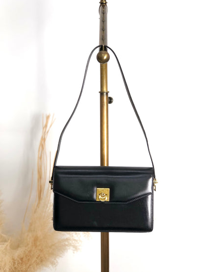 CELINE Gancini Shoulder bag Black Vintage gssz7x