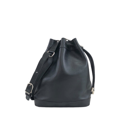 CELINE Drawstring Shoulder bag Black Vintage zazekc