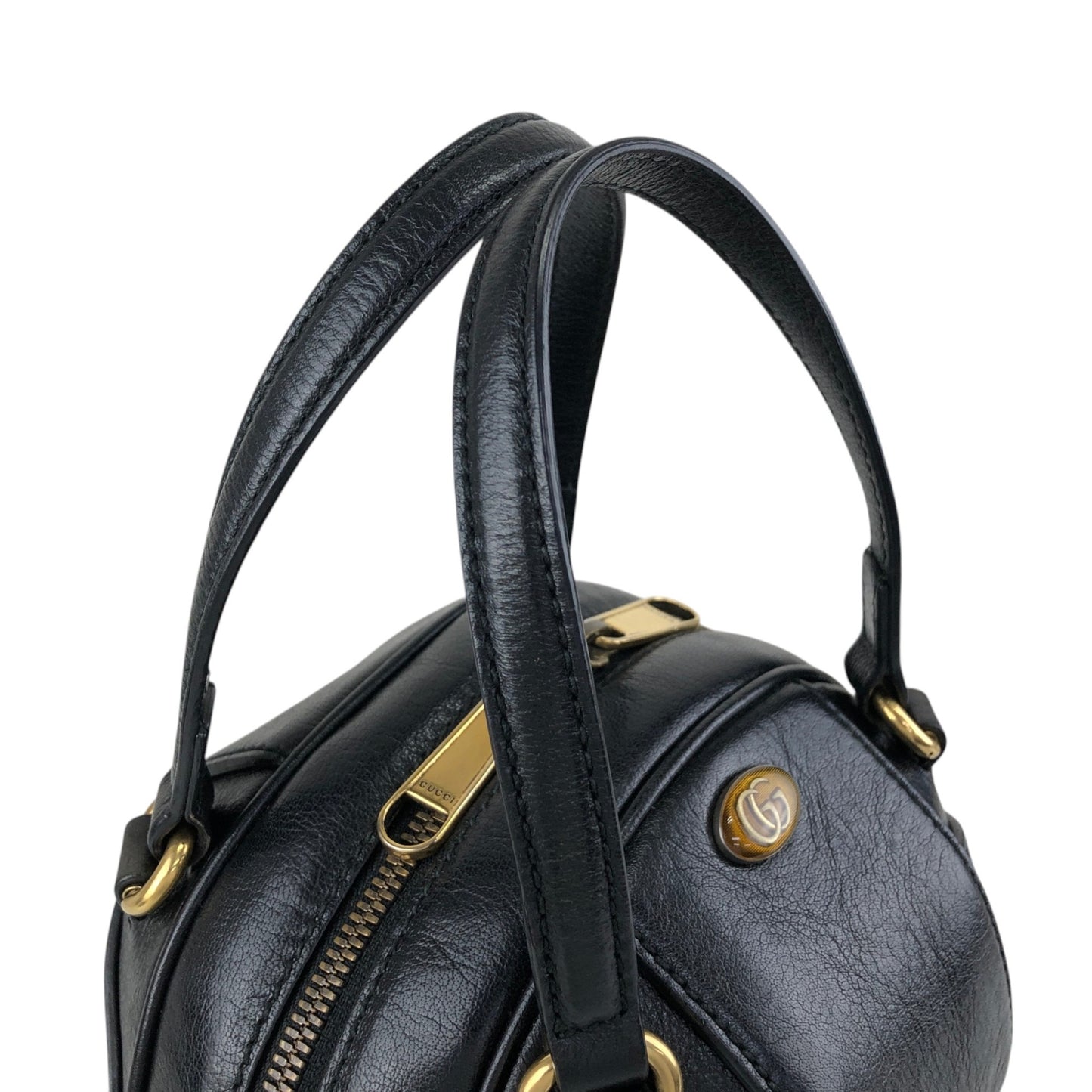 GUCCI GG Logo Shoulder bag Black Vintage ym72ux
