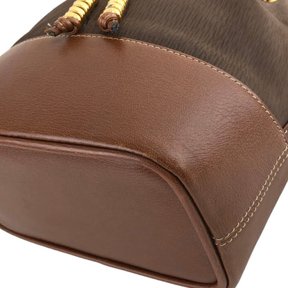 LOEWE Velazquez 皮革抽繩單肩包 棕色 復古 vjmyaz 