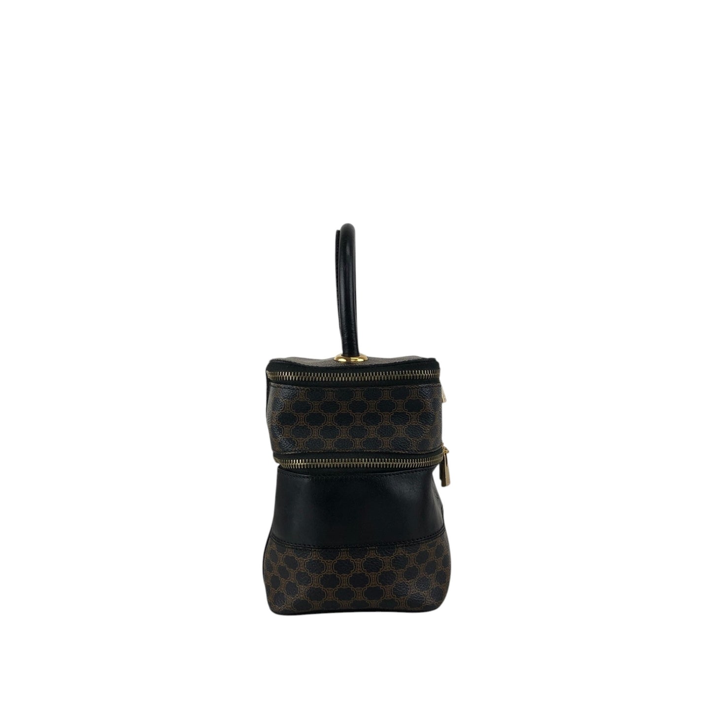 CELINE Macadam Handbag Vanity bag Black Vintage 3u4pwn