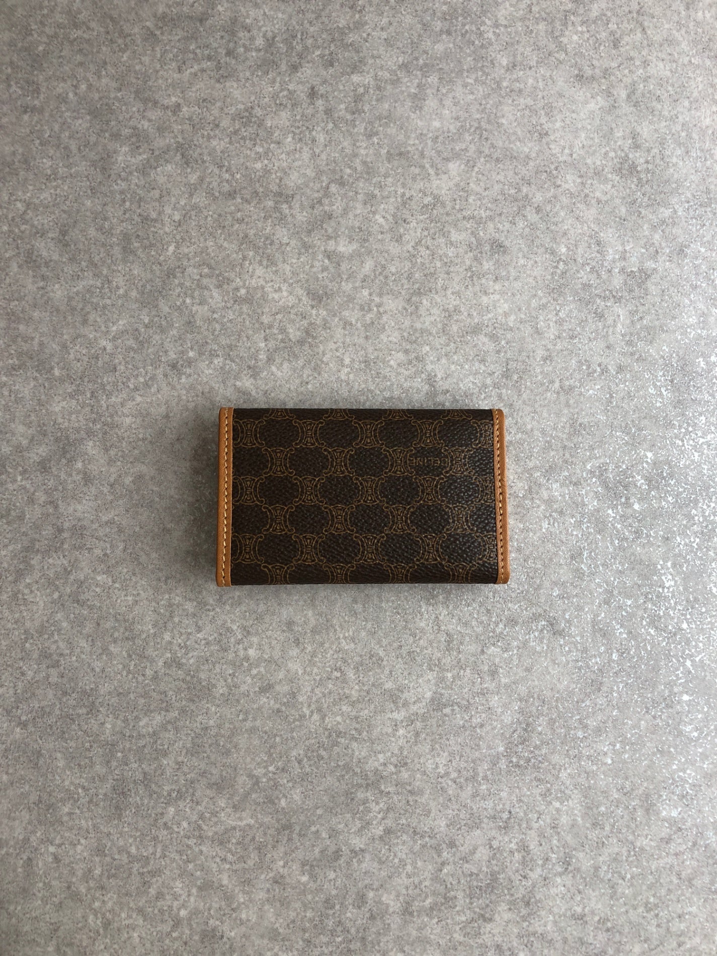 CELINE Macadam Blason Key Case Brown Vintage ugjspr