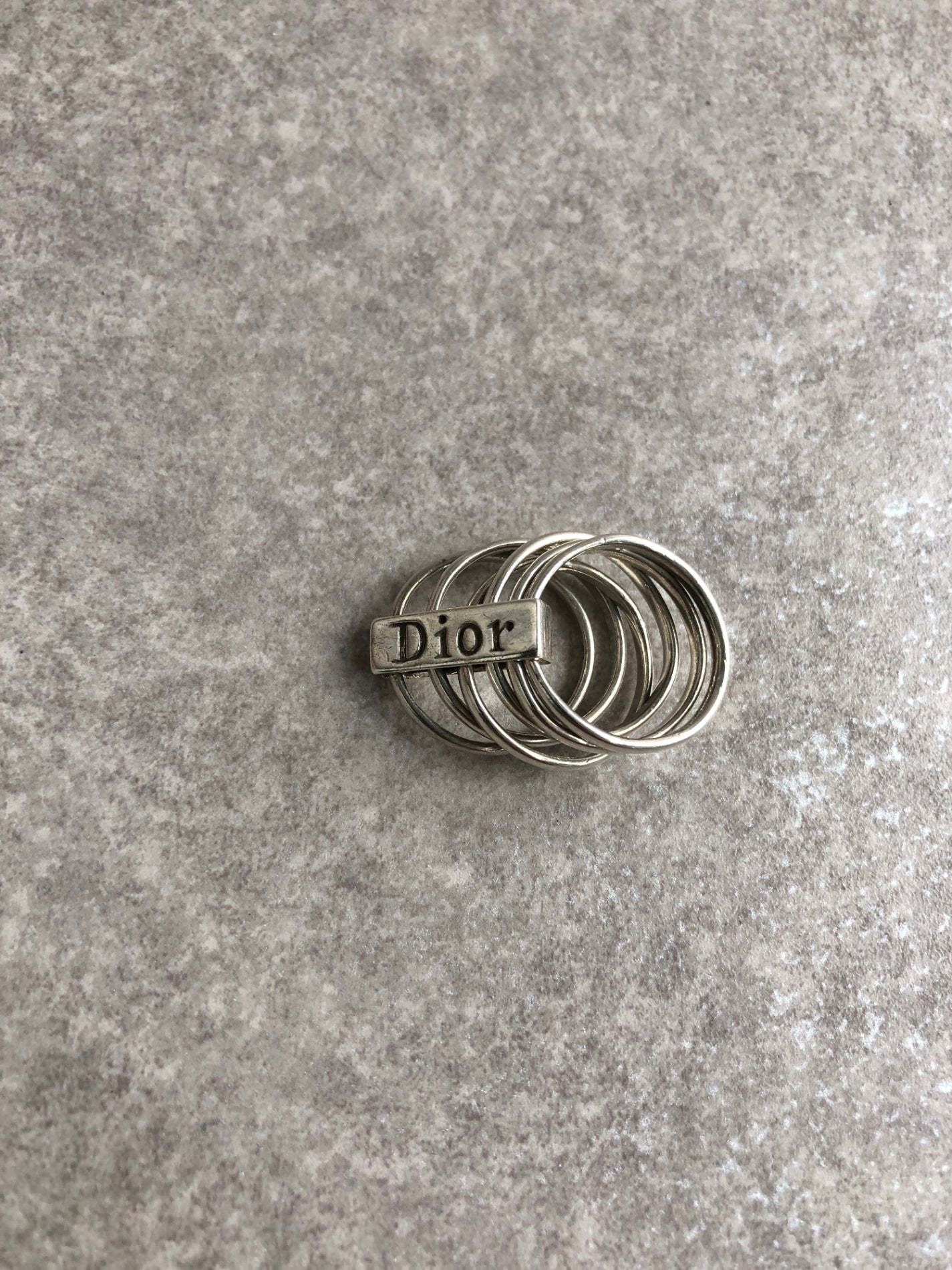 Christian Dior Logo Motif  Ring Silver Vintage cz33i5
