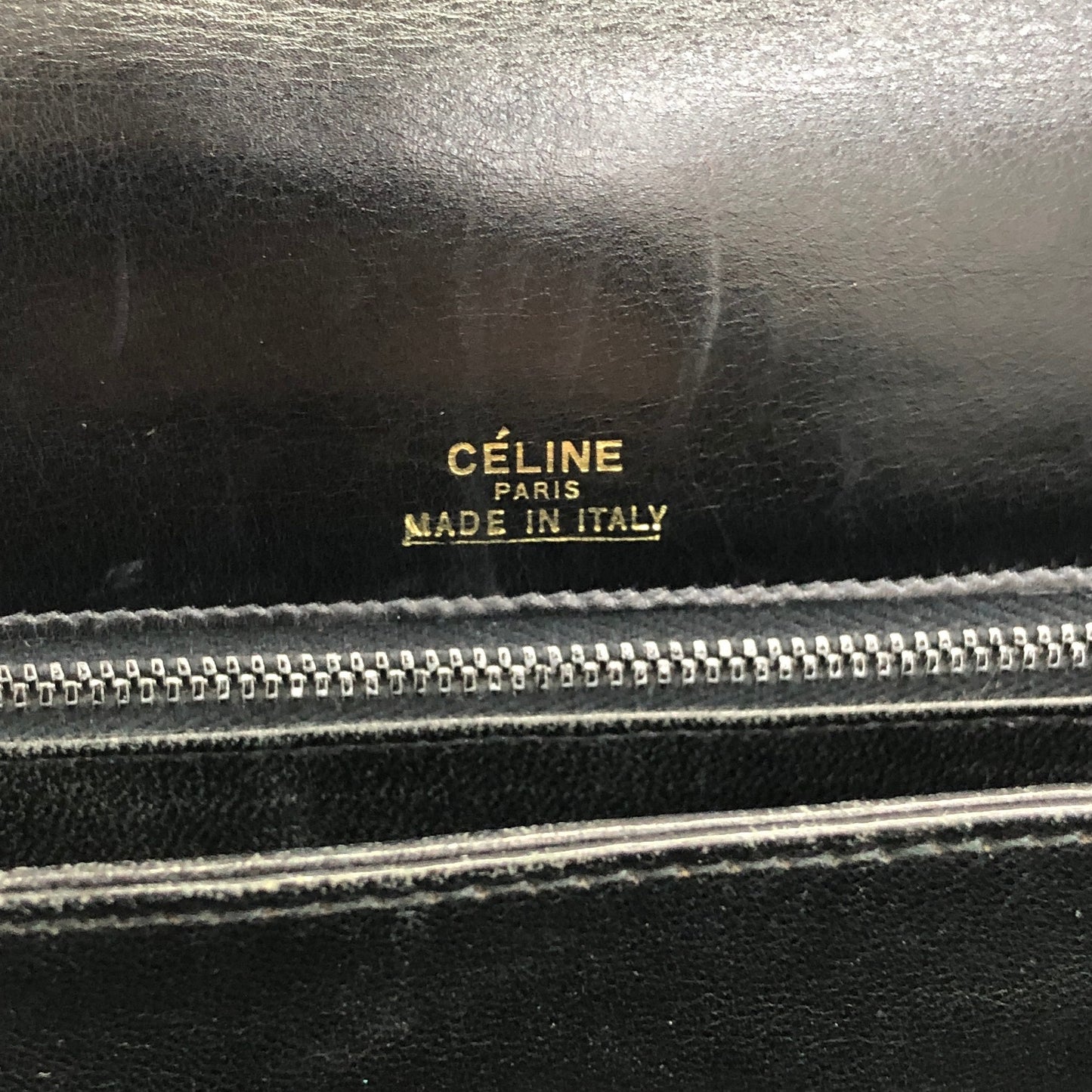 CELINE Horse Carriage Shoulder bag Black Vintage pupm4e