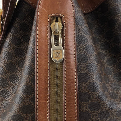 CELINE Macadam Blason Drawstring Shoulder bag Brown Vintage jpnyxd