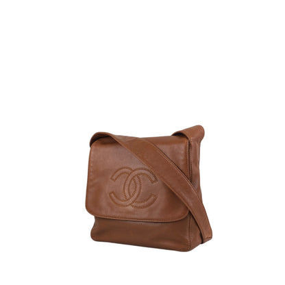 CHANEL Coco Mark Shoulder bag Brown Vintage 4fngsv