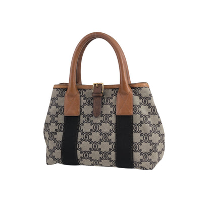 CELINE Blason Handbag Beige Vintage wz3ahs