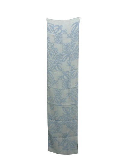 LOEWE Anagram Linen Scarf Blue Vintage a2vpyd