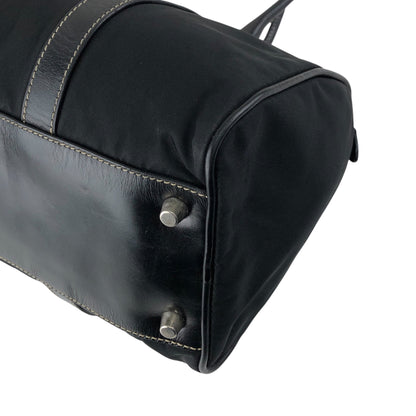 PRADA Triangle Logo Small Boston bag Handbag Black Vintage ixt5hp